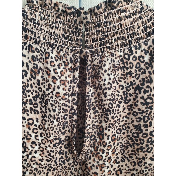 Vince Camuto Smocked Neck Animal Print Flutter Sleeve Blouse Size Large - Picture 5 of 7